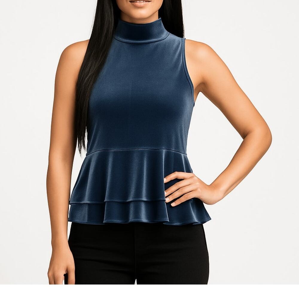 REVOLVE Torn x RONNY KOBO Ricki Velvet Top MOODY WHIMSY GOTH Ruffle Small S
